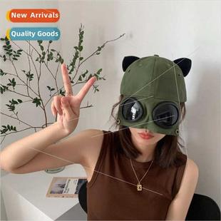 ins Korean tongue hat cap duck tide glasses Pilot personaly