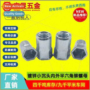 Blue whe zinc small countersunk head internal external half