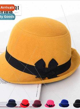Autumn winter Englnew bowler hat ~ Ms. bow hat sweet imation