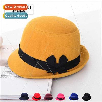 Autumn winter Englnew bowler hat ~ Ms. bow hat sweet imation