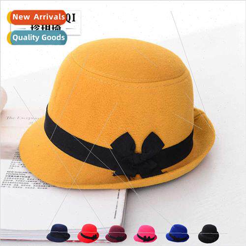 Autumn winter Englnew bowler hat ~ Ms. bow hat sweet imation