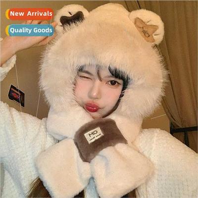 Winter fluffy cute bear warm thickened twoPCS double layer e