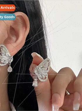 S925 silver pin fashion niche earrings earrings Korea rhines