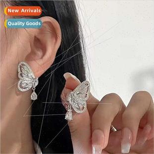 S925 silver pin fashion niche earrings earrings Korea rhines
