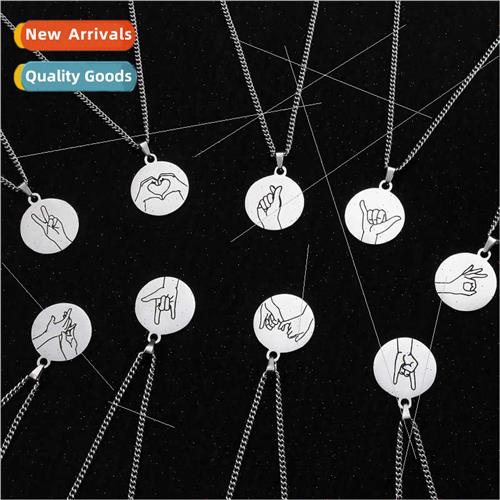 Couple long tanium steel hip-hop necklace male multiple gest