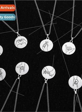 Couple long tanium steel hip-hop necklace male multiple gest