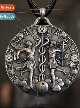 Ancient Greek mythology vintage angel pendant necklace men p