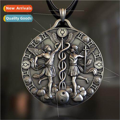 Ancient Greek mythology vintage angel pendant necklace men p