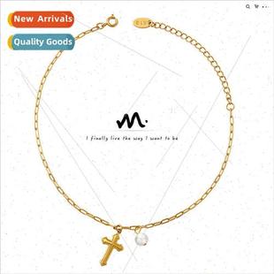 Summer ankle exposure Europe ins niche retro cross pendant p