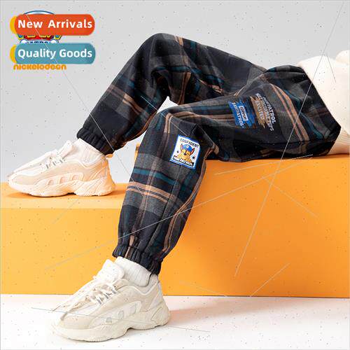 Woof team childrens padded pants fall and winter boys plaid