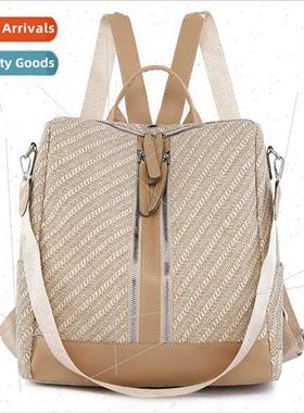 Soft Leather Shoulder Bag Female new Retro mple Travel Backp