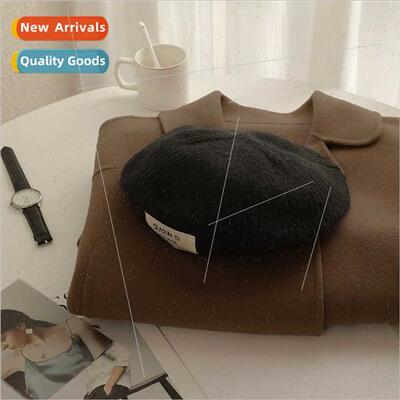 England retro beret female fall winter knted lerary painter