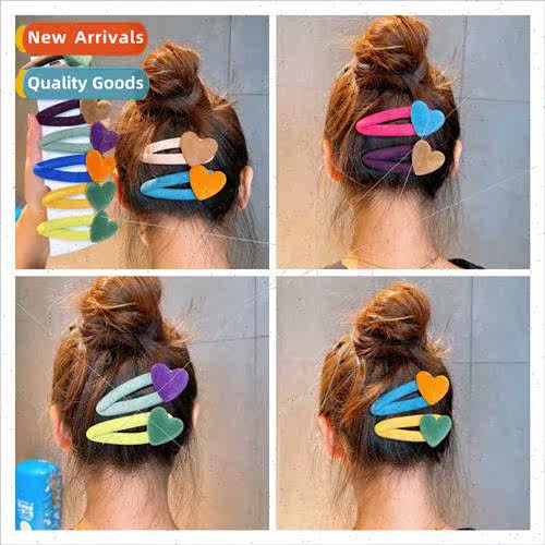 new fall winter love bread color blocking BB clip bangs clip