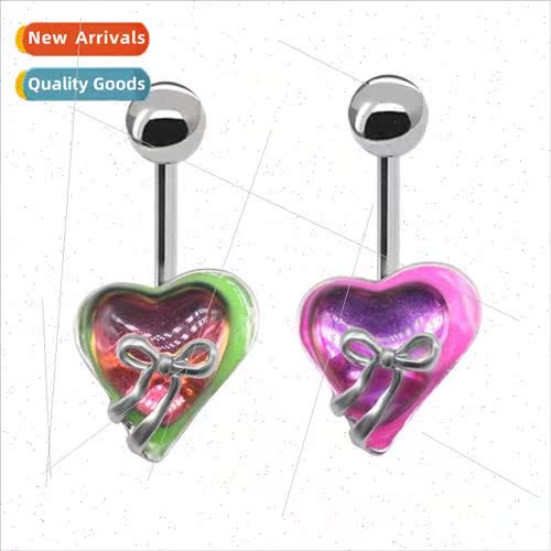 Europe heart-shaped navel ring bow navel ring navel button n