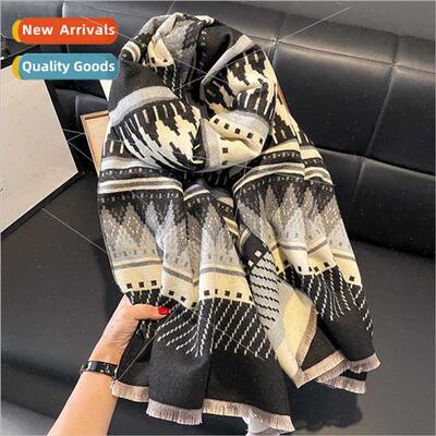 Korean  new fall winter black rhombus plaid college versatil