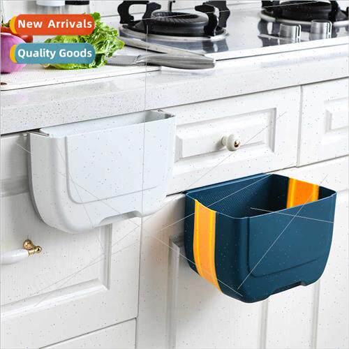 Kchen Oval Folding Garbage Can Plastic Wall Mounted Hanging