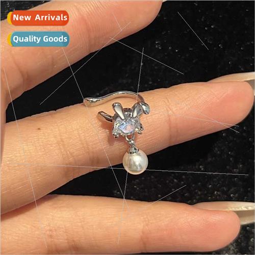 New pearl rabb ear clip whout ear holes female Mori earrings