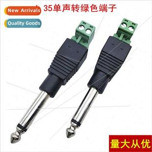 terminal micro 6.5 plug audio mono green 6.35 plated ckel