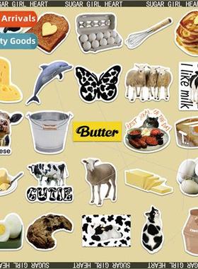 50 Breakfast Farm Cute Cow Butter Stickers Decoration Handbo