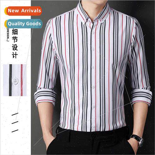 Striped shirt men long-sleeved 2023 spring autumn new tide c
