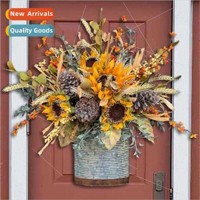 Wall hanging wreaths flower baskets front door decoration fa