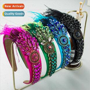 Hair bands new nd personalized feathers colored glass diamon