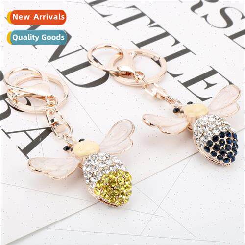 Korea creative bee car keychain ladies bag charm small gift