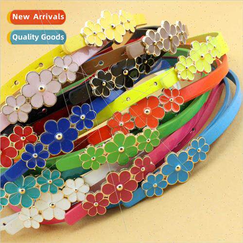 Three flowers buckle head ladies summer fashion versatile PU