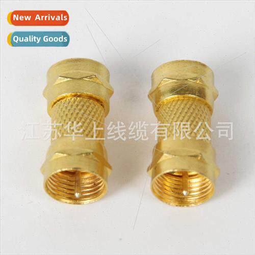 Gold-plated inch F-head double pass male to male F-head butt