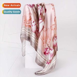 90cm Satin Decorative Square Scarf Fashion Pashmina Scarf El