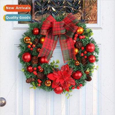 Red bow Christmas ball garlChristmas garlmall window Christm