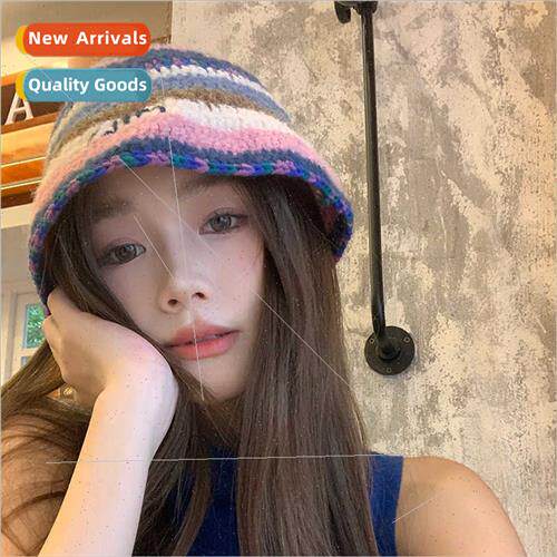 Dopamine color clashing kn cap female autumn winter retro ha