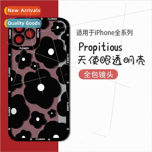 Creative mple Black Whe Flower Phone Case Apple 15 che 13pro