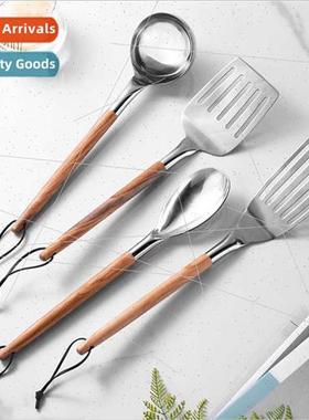 Stainless Steel Olive Wooden Handle Frying Spatula Set Kchen