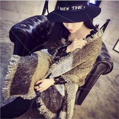 Faux cashmere shawl female fall winter new warm tassel knted