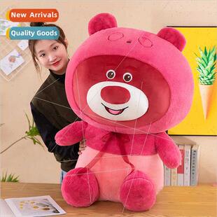 Cute bebe bear strawberry color bear doll plush toy cuddle b