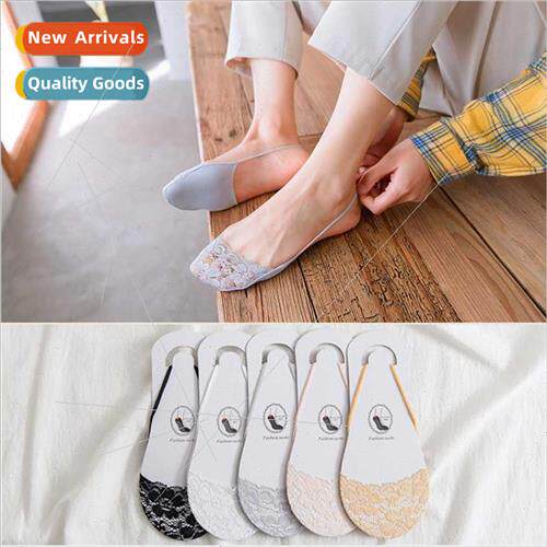 2023 new Japanese boat socks lace garter invisible socks fem