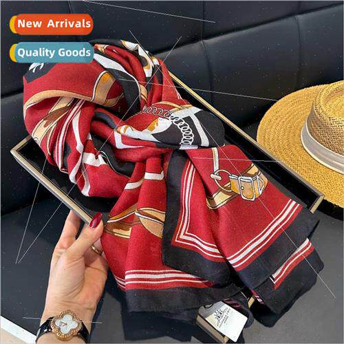 2023 new Korean fashion cotton linen texture scarf female wi