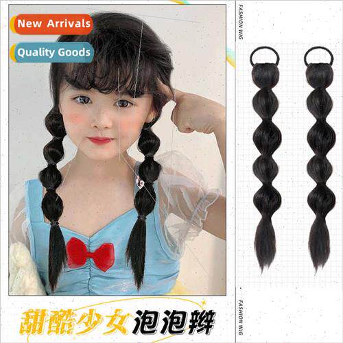 Children wig female lantern bubble braid natural fluffy simu