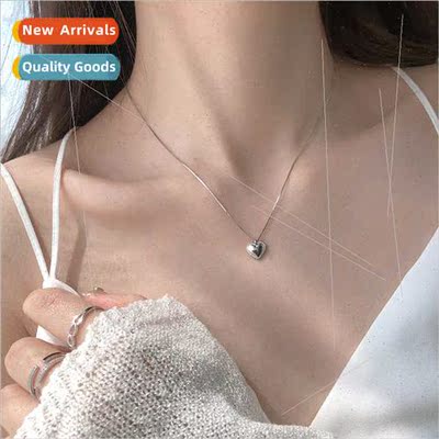 Lace heart necklace female ins simple 2023 tide heart pendan