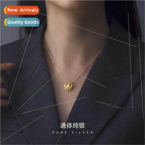 S925 silver gold-plated star moon necklace women ins simple
