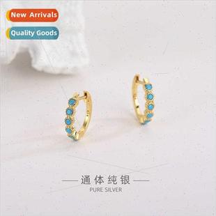 diamond bean earrings s925 tide Korea fashion simple silver