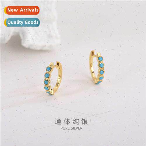 s925 silver Korea diamond bean earrings fashion tide simple