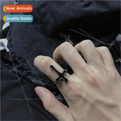 Vintage Hipster Cross Ring Adjustable Index Ring -Discipline