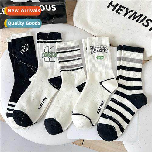 Whe socks women spring fall  mid-calf socks cotton set tide