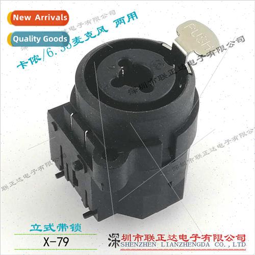 180 Degree Vertical Plug-in XLR Female Locking XLR 6.35 Micr