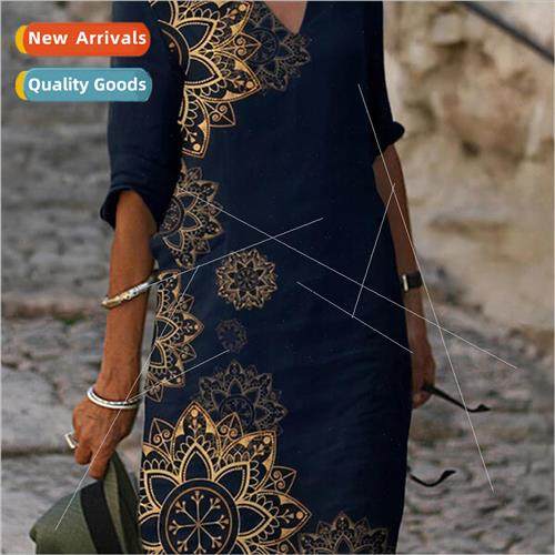 Fashion casual dress large size loose dress temperamental mi