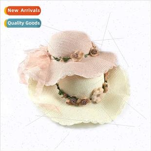 ear edge sunshade summer trav straw wooden brim Spring large