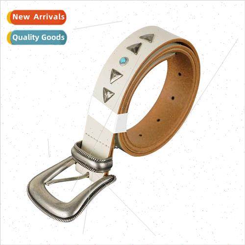 2023 new  leather belt fashion versatile retro head layer co