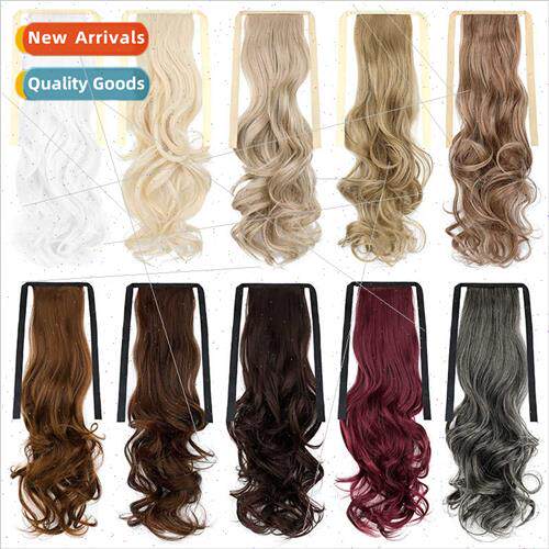 wigs 适用women long curly hair strap-on wig ponytail no trac